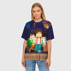 Женская футболка oversize 3D Майнкрафт - фото 2
