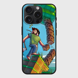 Чехол силиконовый для Apple iPhone 15 Pro матовый Майнкрафт