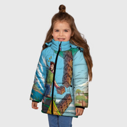 Зимняя куртка для девочек 3D Майнкрафт - фото 2