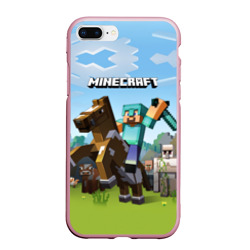 Чехол для iPhone 7Plus/8 Plus матовый Minecraft на коне