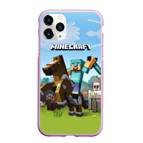 Чехол для iPhone 11 Pro Max матовый Minecraft на коне