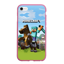 Чехол iPhone 6/6S матовый Minecraft на коне