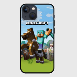 Чехол для iPhone 13 mini Minecraft на коне