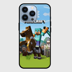 Чехол для iPhone 13 Pro Minecraft на коне