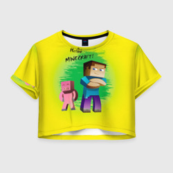 Женская футболка Crop-top 3D Helloo Minecraft