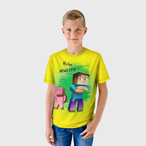 Детская футболка 3D Helloo Minecraft, цвет 3D печать - фото 3