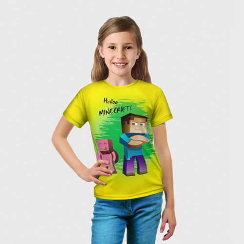 Детская футболка 3D Helloo Minecraft, цвет 3D печать - фото 5