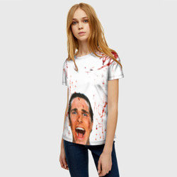Женская футболка 3D Американский психопат кричит - фото 2