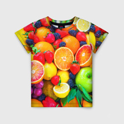 Детская футболка 3D Ягоды и фрукты