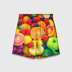 Детские спортивные шорты 3D Ягоды и фрукты