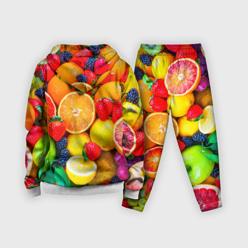 Детский 3D костюм с принтом Ягоды и фрукты, вид сзади #1