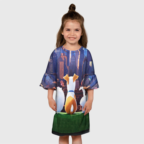 Детское платье 3D Домашние животные, цвет 3D печать - фото 4