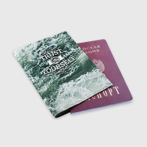 Обложка для паспорта матовая кожа Верь в себя, цвет черный - фото 3