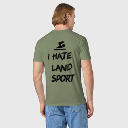 Мужская футболка хлопок I hate Land sport - фото 2