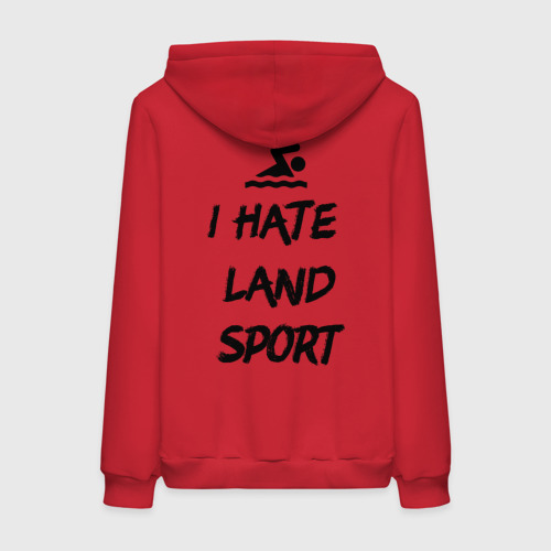 Женская толстовка хлопок I hate Land sport, цвет красный - фото 2