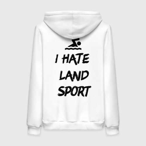 Женская толстовка хлопок I hate Land sport, цвет белый - фото 2