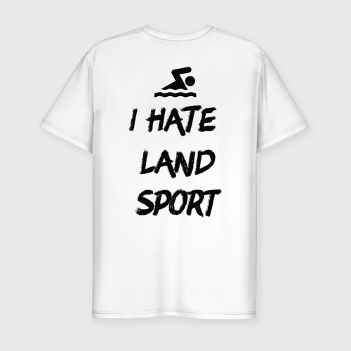 Мужская футболка хлопок Slim I hate Land sport - фото 2