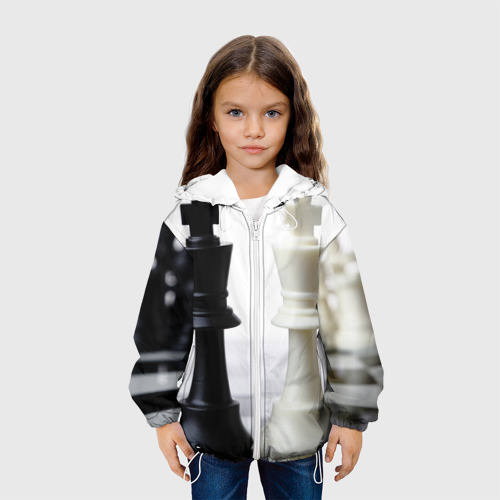 Детская куртка 3D Шахматы, цвет белый - фото 4