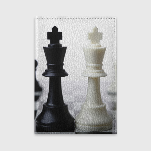 Обложка для автодокументов Шахматы, цвет голубой