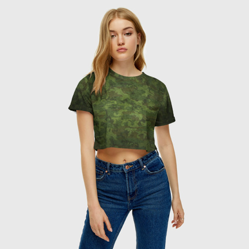 Женская футболка Crop-top 3D Текстура, цвет 3D печать - фото 4