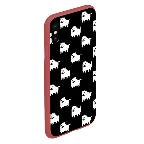 Чехол для iPhone XS Max матовый Undertale Annoying dog, цвет красный - фото 3