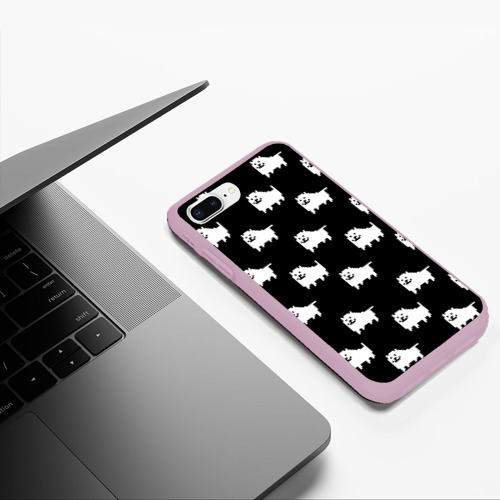 Чехол для iPhone 7Plus/8 Plus матовый Undertale Annoying dog, цвет розовый - фото 5