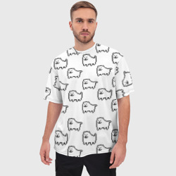 Мужская футболка oversize 3D Undertale Annoying dog white - фото 2