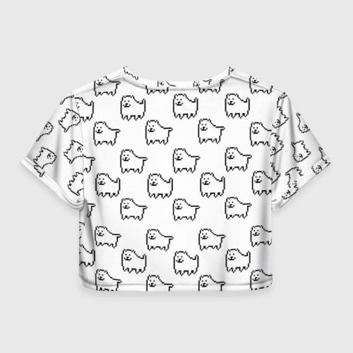 Женская футболка Crop-top 3D Undertale Annoying dog white, цвет 3D печать - фото 2