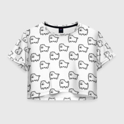 Женская футболка Crop-top 3D Undertale Annoying dog white