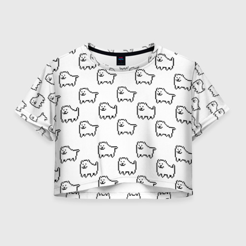 Женская футболка Crop-top 3D Undertale Annoying dog white, цвет 3D печать