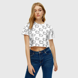 Женская футболка Crop-top 3D Undertale Annoying dog white - фото 2