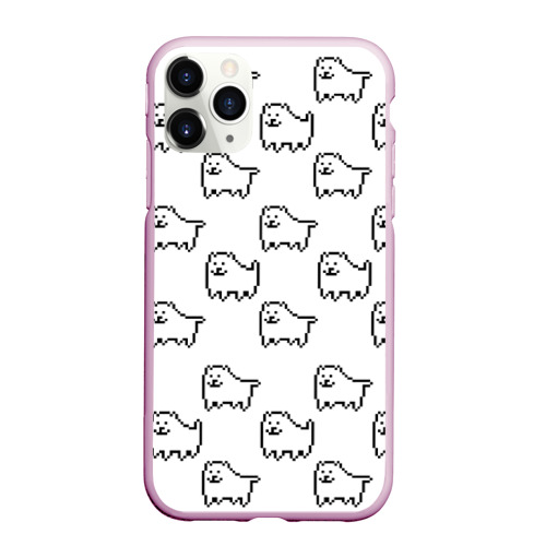 Чехол для iPhone 11 Pro Max матовый Undertale Annoying dog white, цвет розовый