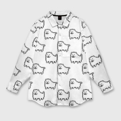 Мужская рубашка oversize 3D Undertale Annoying dog white