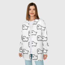 Женская рубашка oversize 3D Undertale Annoying dog white - фото 2