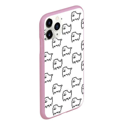 Чехол для iPhone 11 Pro Max матовый Undertale Annoying dog white, цвет розовый - фото 3