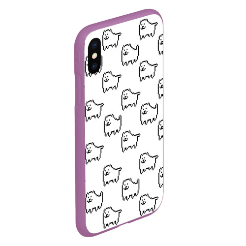 Чехол для iPhone XS Max матовый Undertale Annoying dog white, цвет фиолетовый - фото 3