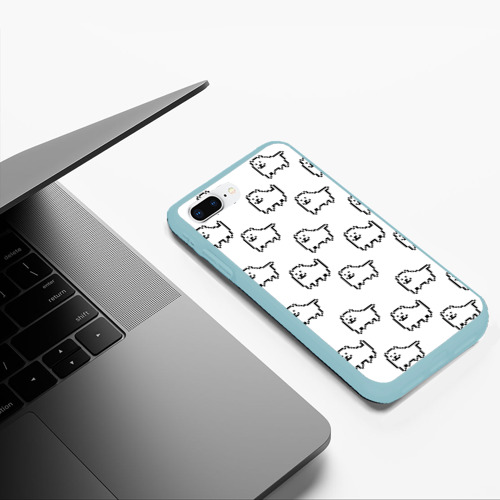 Чехол для iPhone 7Plus/8 Plus матовый Undertale Annoying dog white, цвет мятный - фото 5