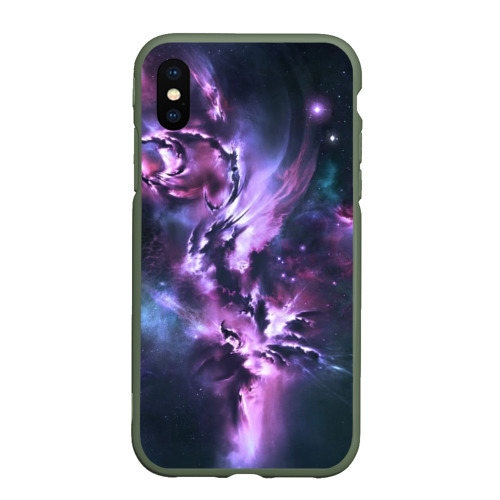 Чехол для iPhone XS Max матовый Space, цвет темно-зеленый