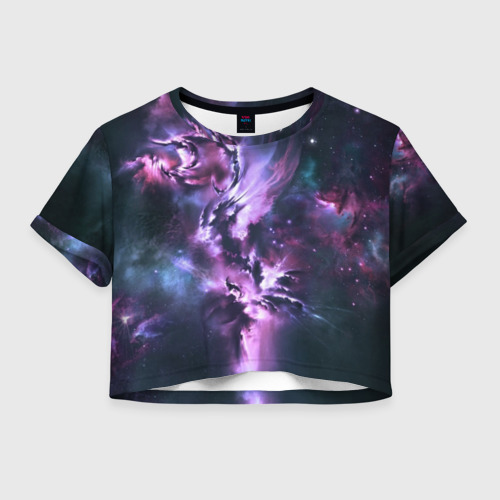 Женская футболка Crop-top 3D Space Фото 01 Женская футболка Crop-top 3D Space Фото 01
