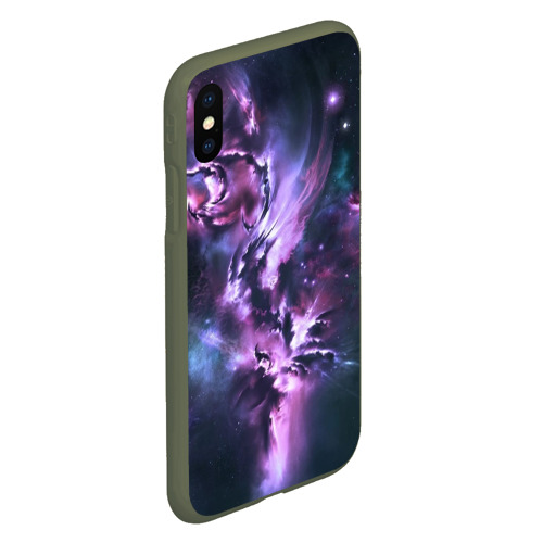 Чехол для iPhone XS Max матовый Space, цвет темно-зеленый - фото 3