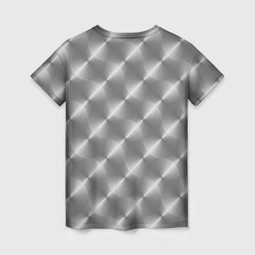 Женская футболка 3D с принтом Круговой металлический узор, вид сзади #1