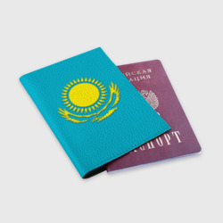 Обложка с принтом Казахстан для любого человека, вид спереди №2. Цвет основы: черный