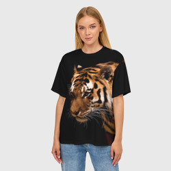 Женская футболка oversize 3D Тигр - фото 2