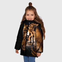 Зимняя куртка для девочек 3D Тигр - фото 2