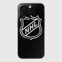 Чехол для iPhone 15 Pro силиконовый с защитой камеры NHL