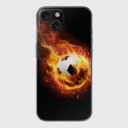 Чехол для iPhone 15 силиконовый с защитой камеры Страсть к футболу