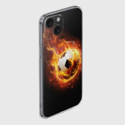 Чехол для iPhone 15 силиконовый с защитой камеры Страсть к футболу - фото 2