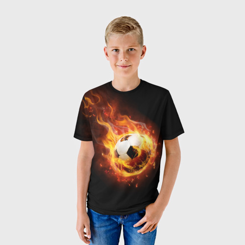 Детская футболка 3D Страсть к футболу, цвет 3D печать - фото 3