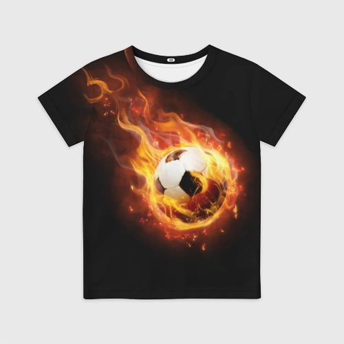 Детская футболка 3D с принтом Страсть к футболу, вид спереди #2