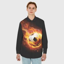 Мужская рубашка oversize 3D Страсть к футболу - фото 2